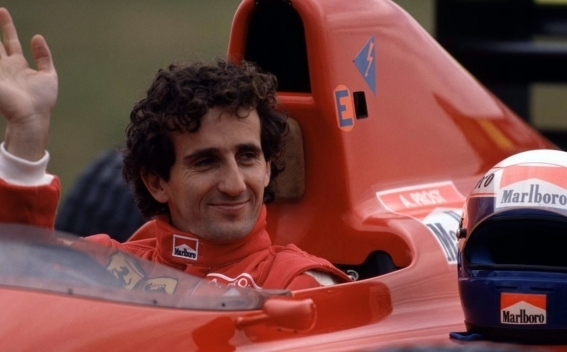 Alain Prost in his F1 Car